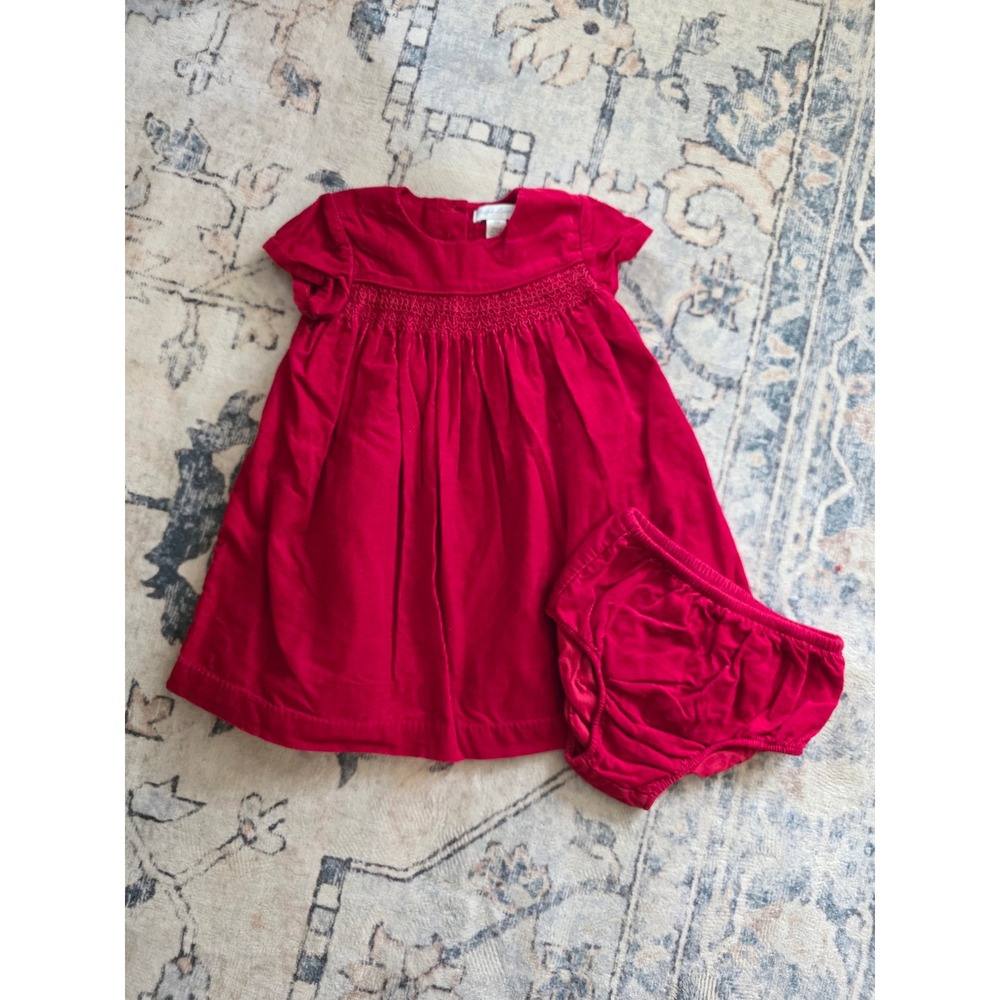 Ralph Lauren Infant Size 12 months Red‎ Corduroy 100% Cotton Dress